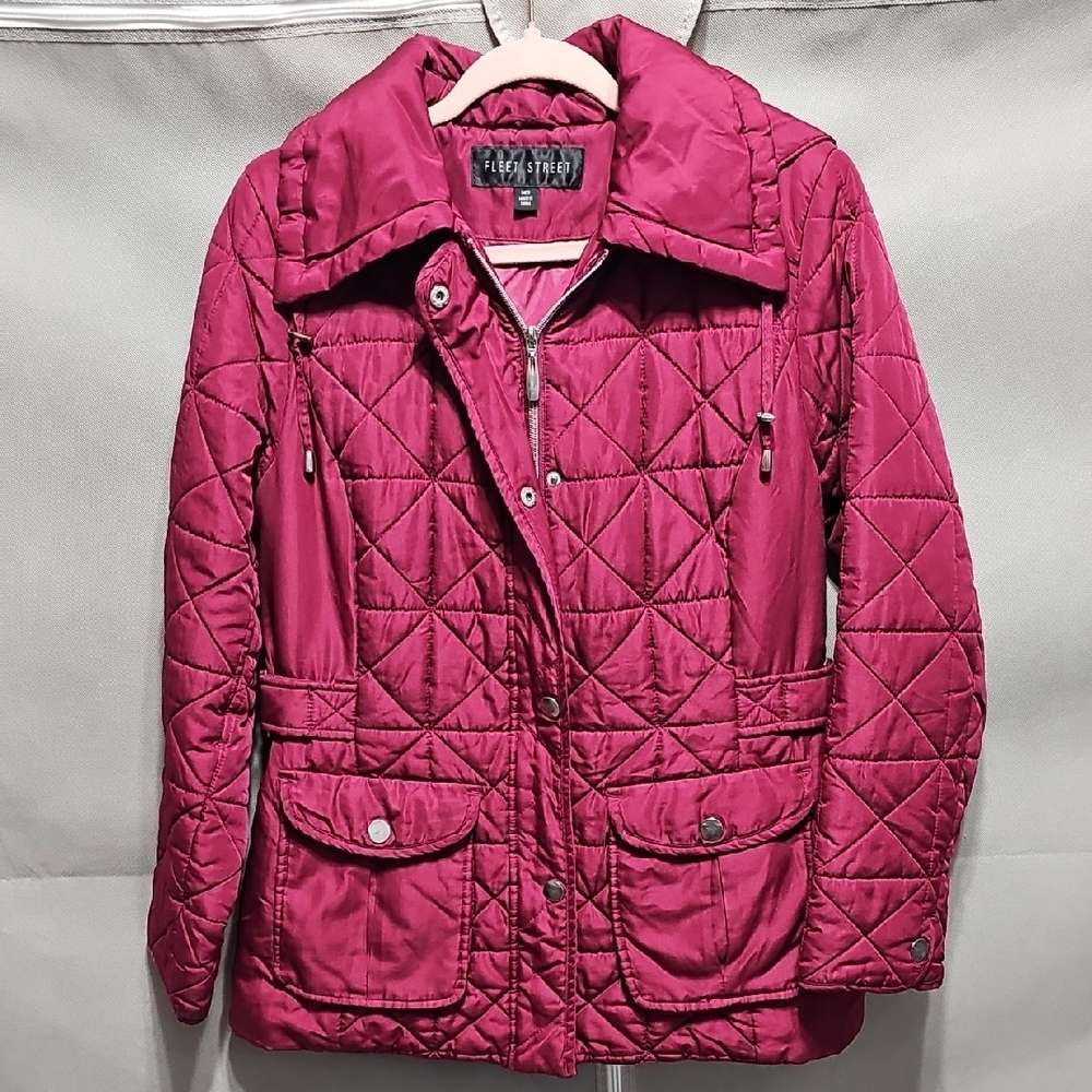 ⭕️Fleet street Women's Fuchsia Quilted Puffer Jacket